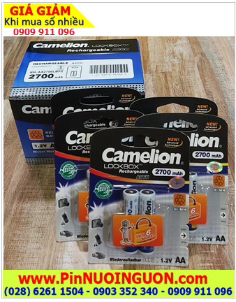 COMBO 01hộp 12vỉ=24viên Pin sạc AA2700mAh 1.2v Camelion NH-AA2700LBP2 LockBox_Giá 996.000đ /Hộp